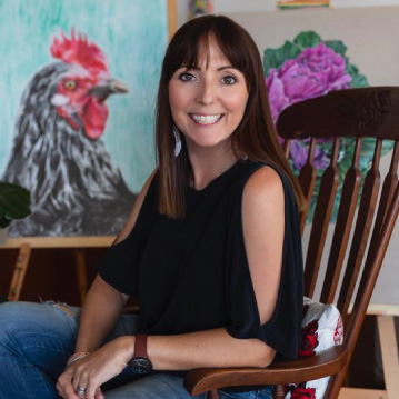 Amanda, the artist who owns Paper Pickle.